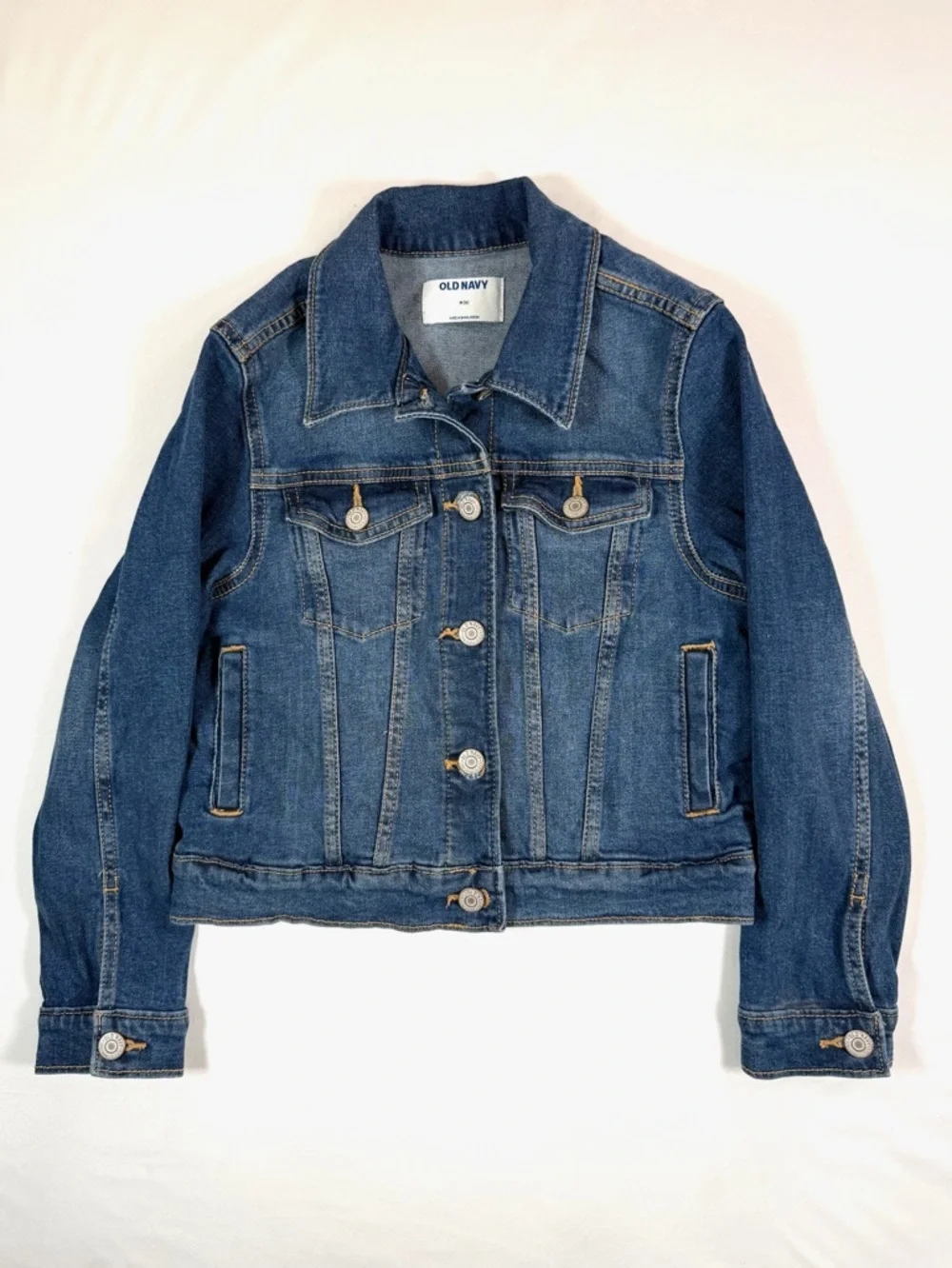 OLD NAVY Girls Denim Jean Jacket Medium 8 Classic Trucker Blue‎ Casual Retro